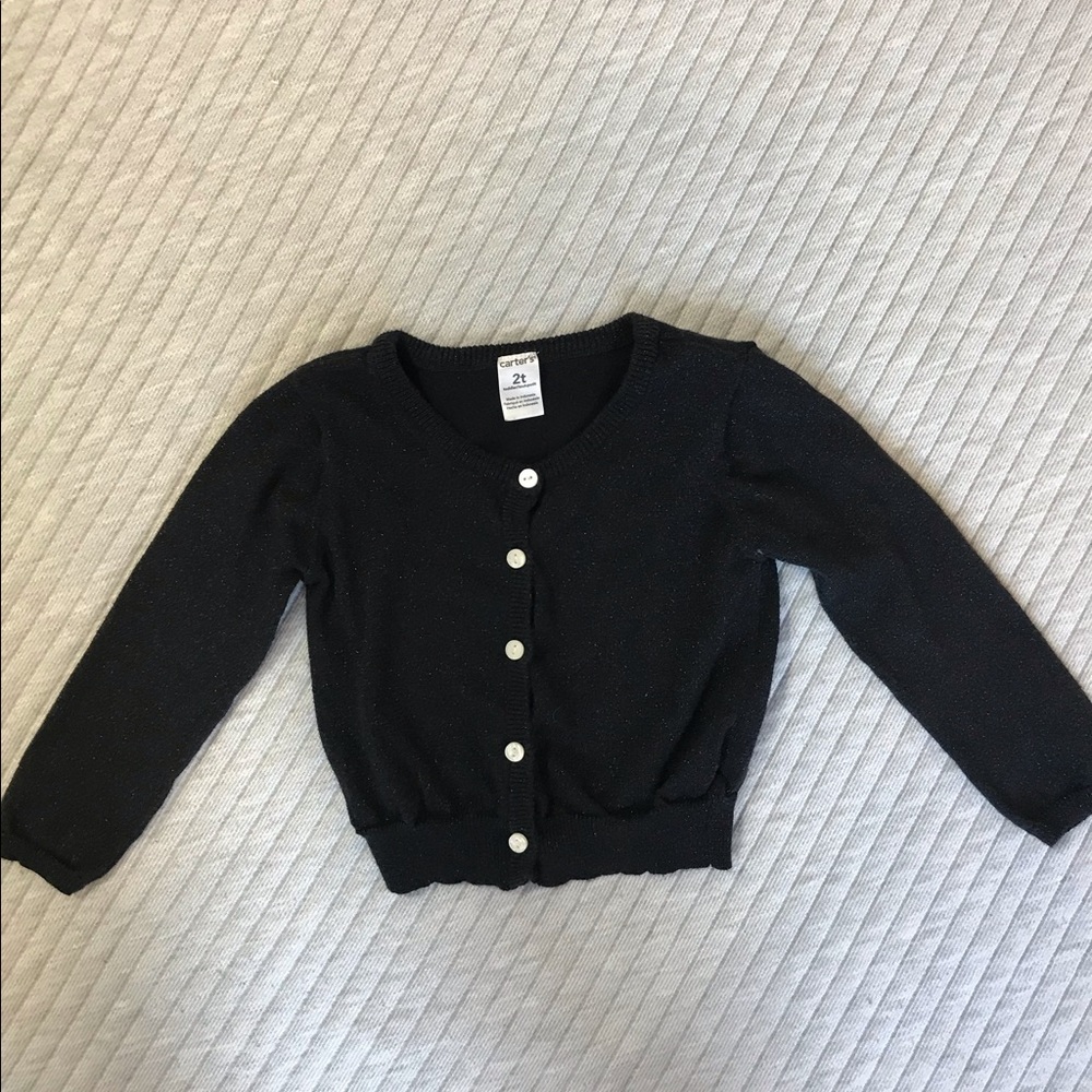 Carter’s 2t black glitter thread cardigan